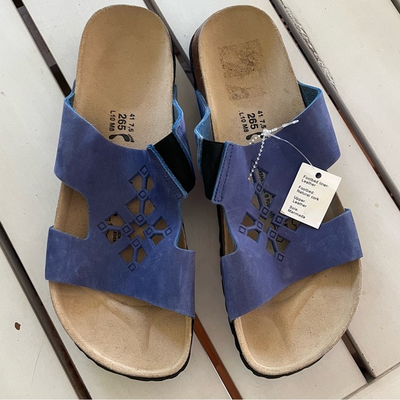 Betula Birkenstock NWT Blue Slides Sandals - Picture 1 of 4